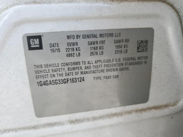 2016 BUICK LACROSSE - 1G4GA5G33GF163124