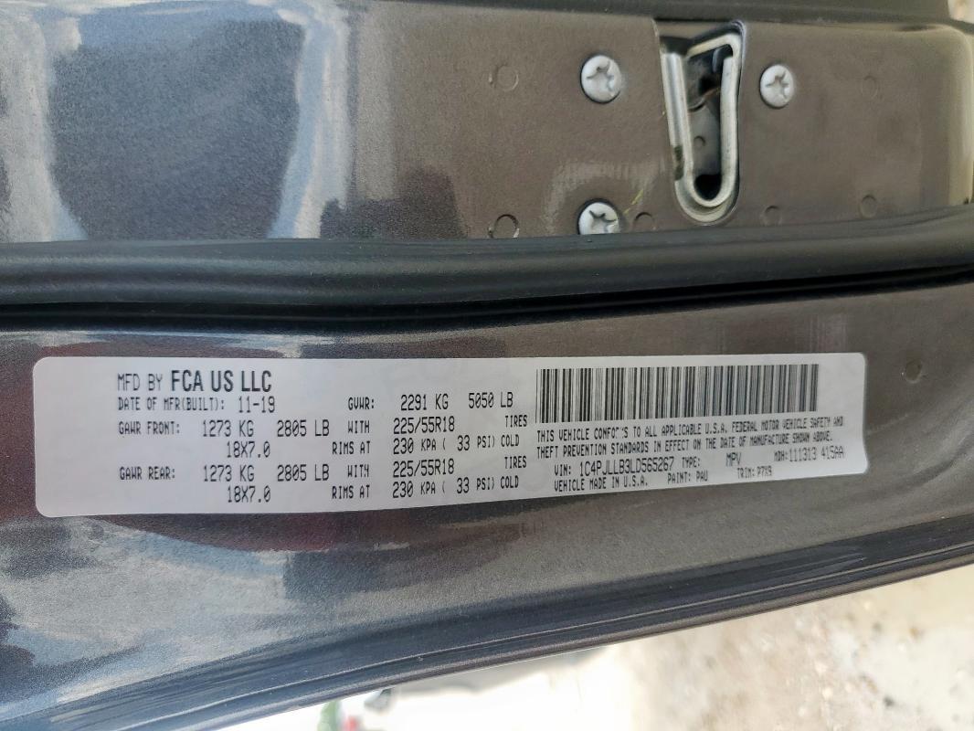 2020 JEEP CHEROKEE L 1C4PJLLB3LD565267