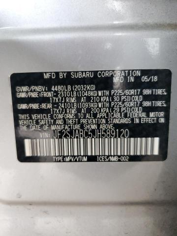 2018 SUBARU FORESTER 2 - JF2SJABC5JH589120