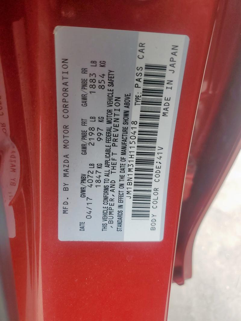 2017 MAZDA 3 GRAND TO - JM1BN1M31H1150418