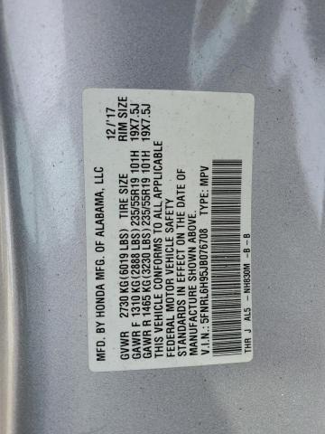 2018 HONDA ODYSSEY EL 5FNRL6H95JB076708