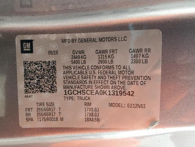2019 CHEVROLET COLORADO L - 1GCHSCEA0K1319542