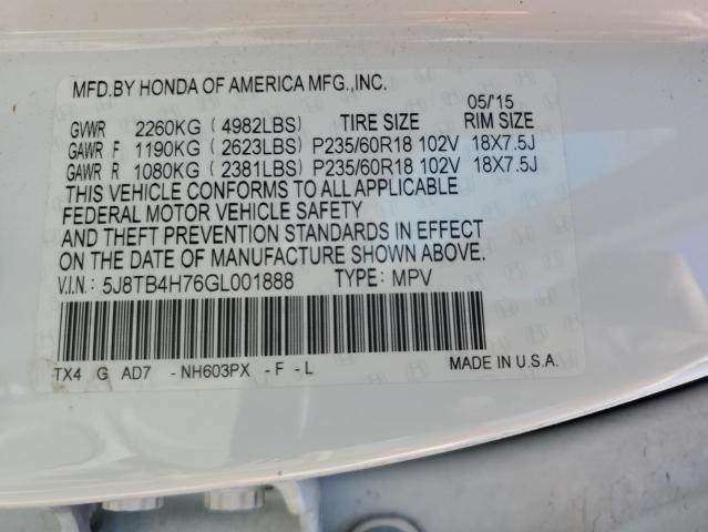 2016 ACURA RDX ADVANC 5J8TB4H76GL001888