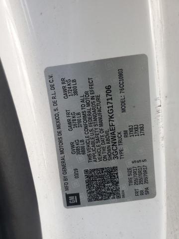 2019 CHEVROLET SILVERADO C1500 3GCNWAEF7KG171706