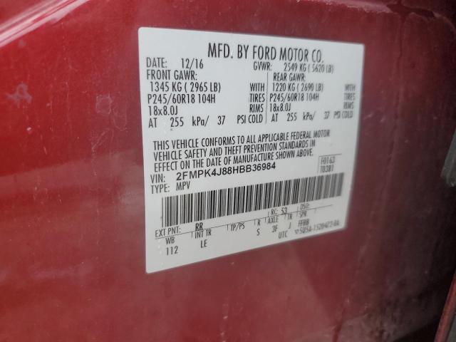 2017 FORD EDGE SEL - 2FMPK4J88HBB36984
