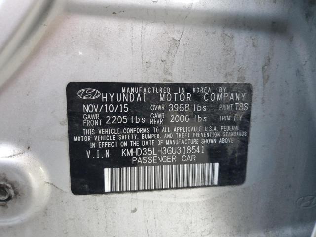 2016 HYUNDAI ELANTRA KMHD35LH3GU318541