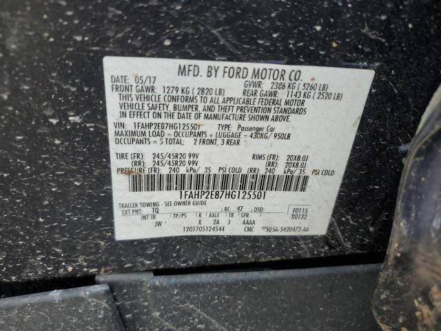 2017 FORD TAURUS SEL 1FAHP2E87HG125501