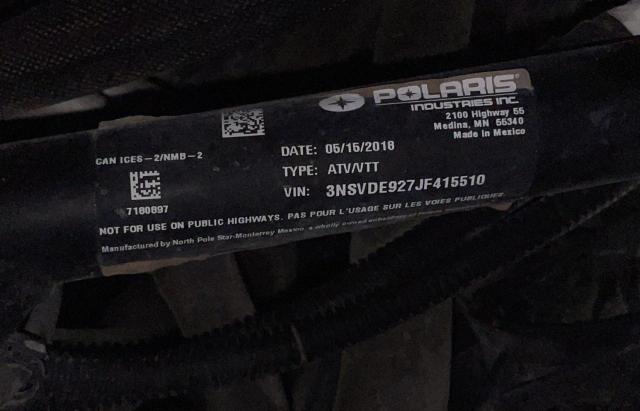 2018 POLARIS RZR XP TUR - 3NSVDE927JF415510