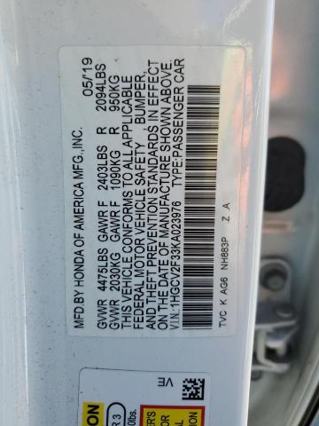 2019 HONDA ACCORD SPO 1HGCV2F33KA023976