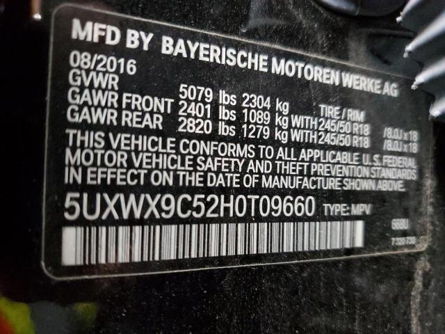 2017 BMW X3 XDRIVE2 - 5UXWX9C52H0T09660