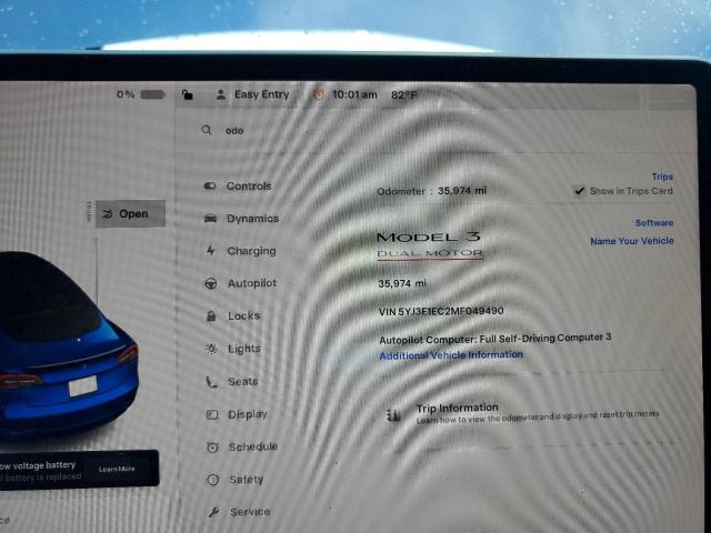 2021 TESLA MODEL 3 5YJ3E1EC2MF049490
