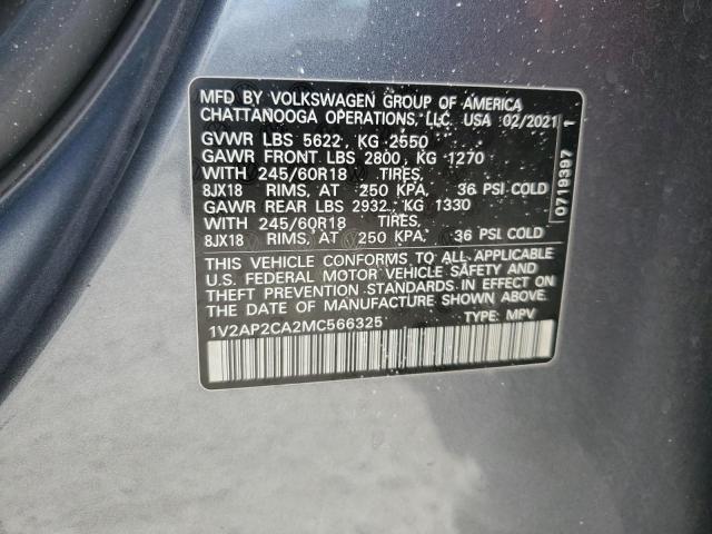 2021 VOLKSWAGEN ATLAS S 1V2AP2CA2MC566325