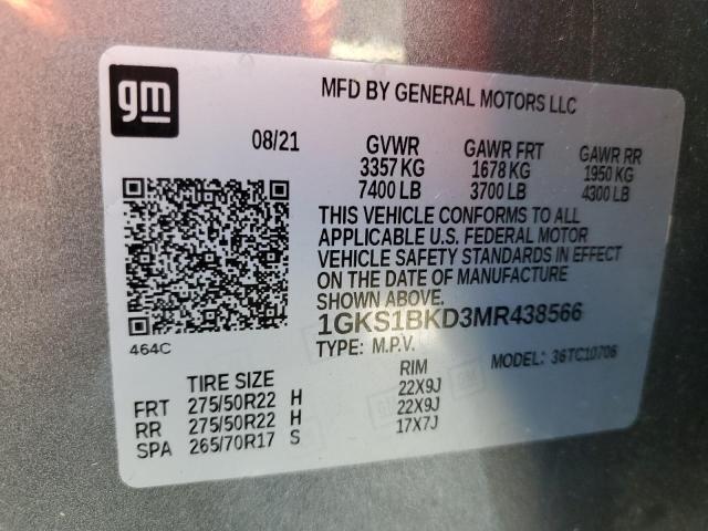 2021 GMC YUKON SLT 1GKS1BKD3MR438566