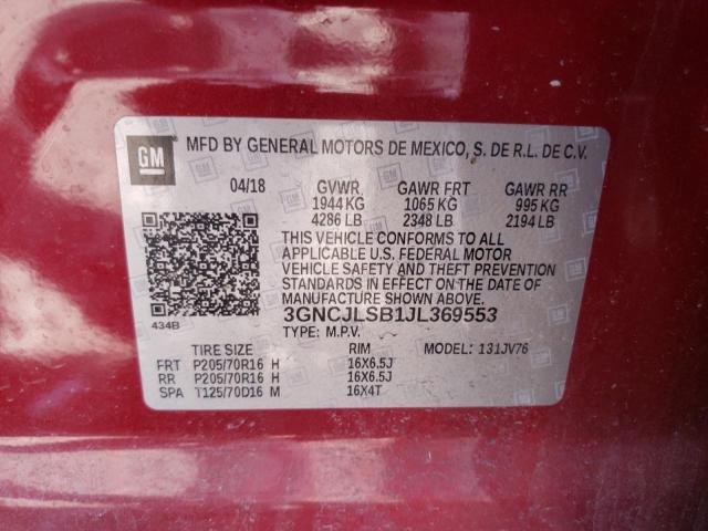 2018 CHEVROLET TRAX 1LT - 3GNCJLSB1JL369553