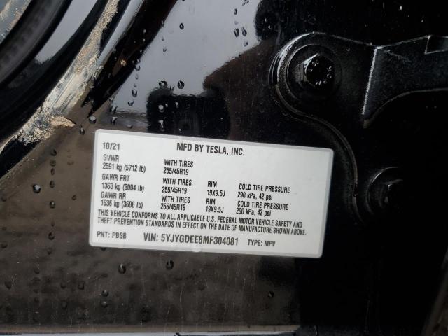 2021 TESLA MODEL Y - 5YJYGDEE8MF304081
