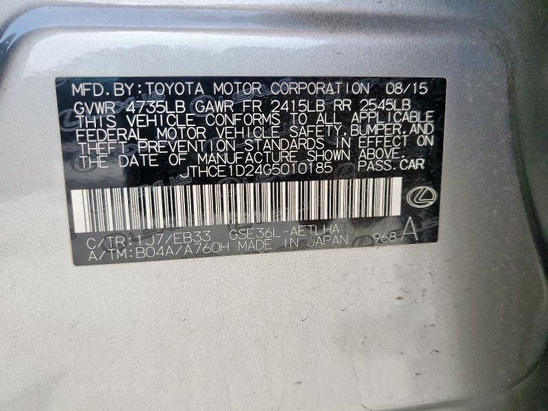 2016 LEXUS IS 350 JTHCE1D24G5010185