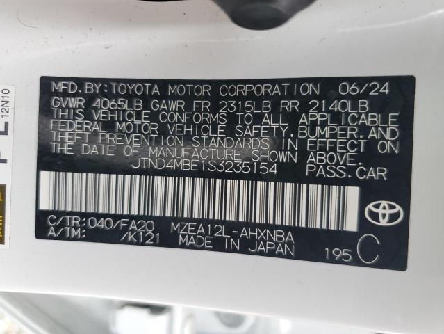 2025 TOYOTA COROLLA SE JTND4MBE1S3235154