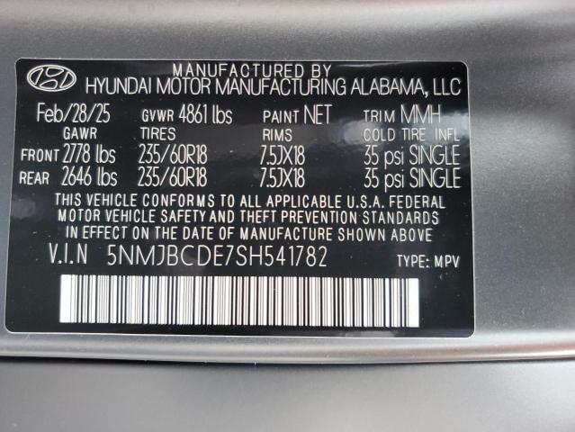 2025 HYUNDAI TUCSON SEL 5NMJBCDE7SH541782