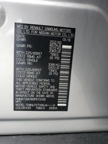 2016 NISSAN ROGUE S - KNMAT2MV8GP672418