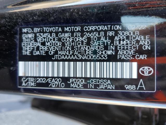 2022 TOYOTA MIRAI LE JTDAAAAA3NA005533