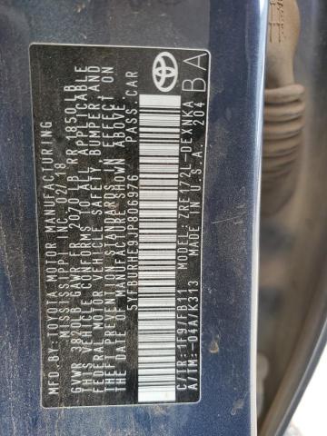 2018 TOYOTA COROLLA L - 5YFBURHE9JP806976