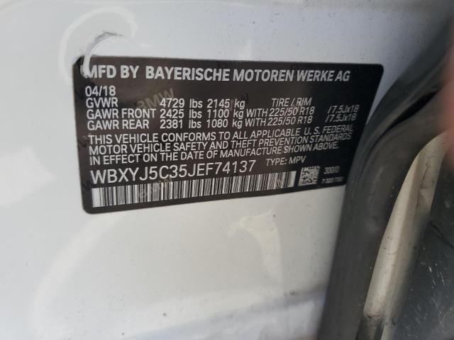 2018 BMW X2 XDRIVE2 WBXYJ5C35JEF74137
