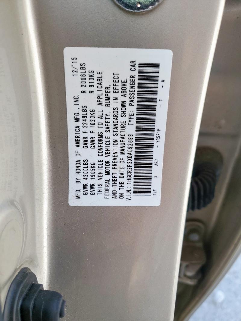 2016 HONDA ACCORD LX - 1HGCR2F3XGA092899