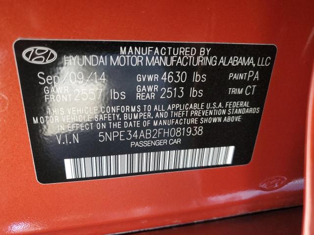 2015 HYUNDAI SONATA SPO - 5NPE34AB2FH081938