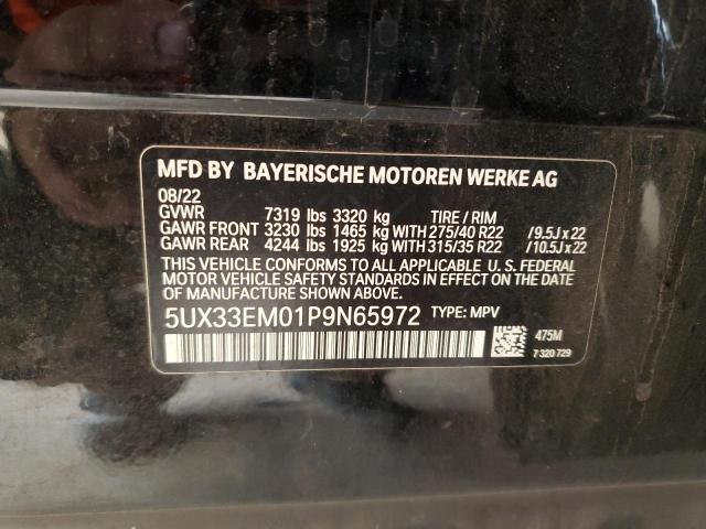 2023 BMW X7 M60I 5UX33EM01P9N65972