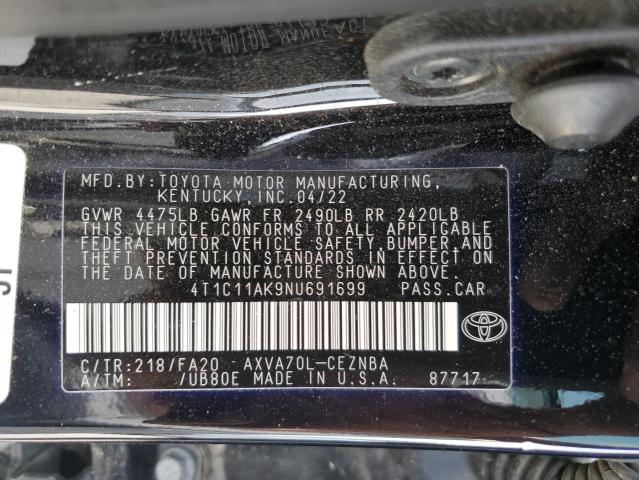 2022 TOYOTA CAMRY LE - 4T1C11AK9NU691699