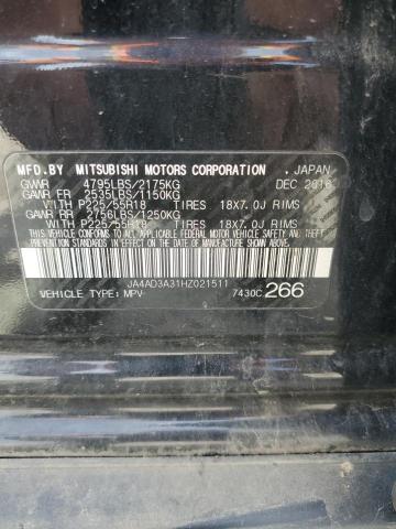 2017 MITSUBISHI OUTLANDER JA4AD3A31HZ021511