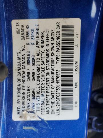 2018 HONDA CIVIC LX - 2HGFC2F59JH576572