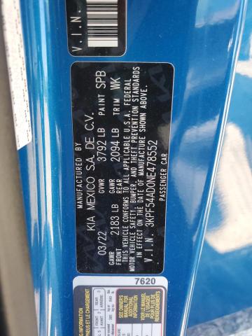 2022 KIA FORTE GT L - 3KPF54AD0NE478552