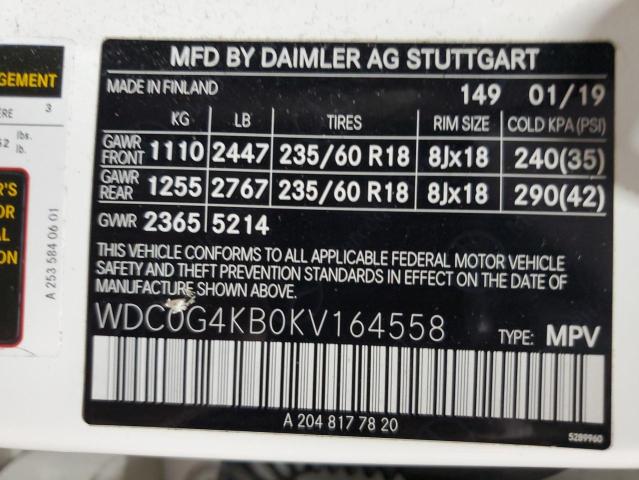 2019 MERCEDES-BENZ GLC 300 4M - WDC0G4KB0KV164558