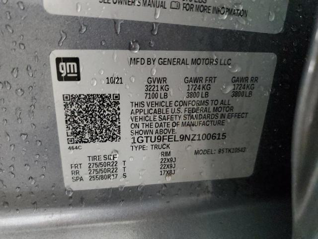 2022 GMC SIERRA LIM 1GTU9FEL9NZ100615