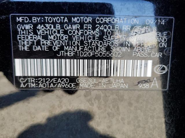 2015 LEXUS IS 250 JTHBF1D20F5055602