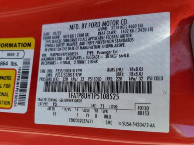 2023 FORD MUSTANG - 1FATP8UH1P5108525