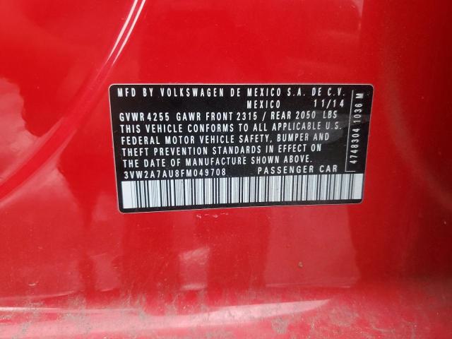 2015 VOLKSWAGEN GOLF TDI 3VW2A7AU8FM049708