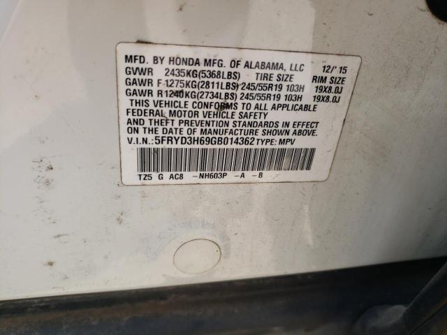 2016 ACURA MDX TECHNO - 5FRYD3H69GB014362