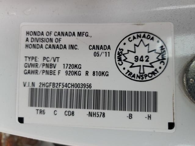 2012 HONDA CIVIC LX - 2HGFB2F54CH003956