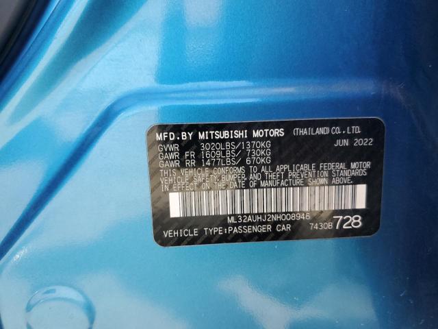 2022 MITSUBISHI MIRAGE ES ML32AUHJ2NH008946