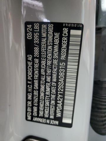 2025 PORSCHE TAYCAN WP0AA2Y12SSA08315