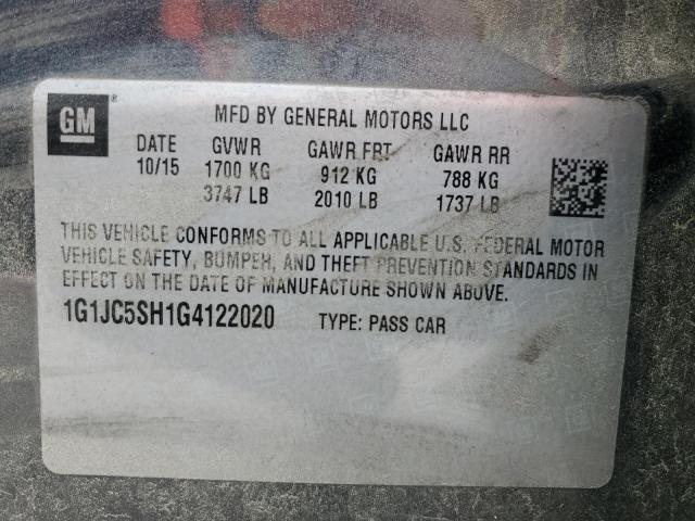 2016 CHEVROLET SONIC LT 1G1JC5SH1G4122020