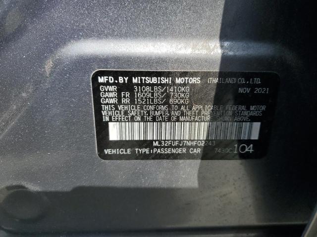 2022 MITSUBISHI MIRAGE G4 ES ML32FUFJ7NHF02243