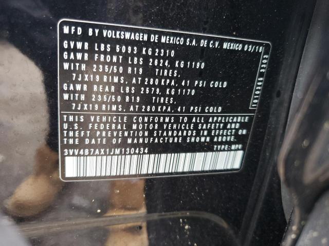 2018 VOLKSWAGEN TIGUAN SEL 3VV4B7AX1JM130434