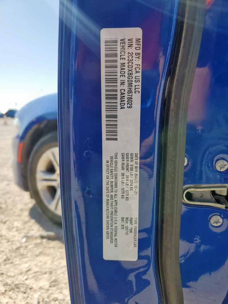 2021 DODGE CHARGER SX 2C3CDXBG0MH678029