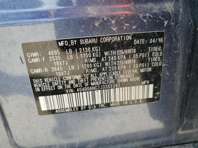 2018 SUBARU OUTBACK 2. 4S4BSANC7J3355397