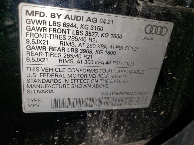 2021 AUDI SQ7 PRESTI WA1VWBF78MD038301