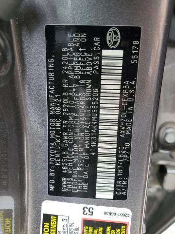 2021 TOYOTA CAMRY XSE - 4T1K31AK4MU565206