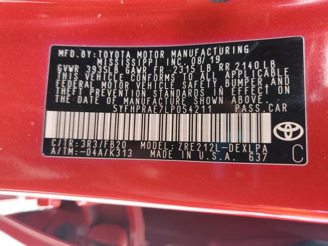 2020 TOYOTA COROLLA LE - 5YFHPRAE7LP054211